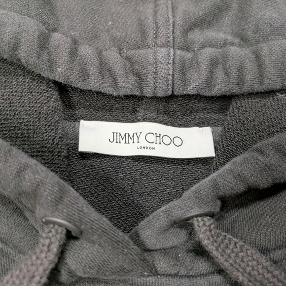 Jimmy Choo Hoodie Women's S Black High Heel Graphic Cotton French Terry - Picture 4 of 10